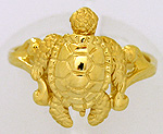 small 14kt Stephen Douglas sea turtle ring