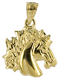 14k gold might horse necklace jewelry pendant