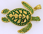green enamel sea turtle