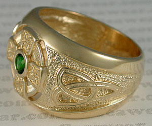 14kt Celtic cross ring and trinity knot