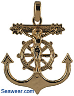 navy sailor anchor crucifix necklace pendant