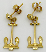 14kt ships anchor earrings