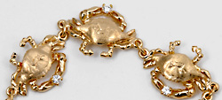 14kt gold diamond crab bracelet