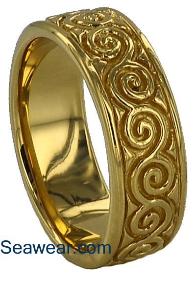 Newgrange spiral wedding ring