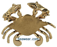 14kt gold Maryland Blue Crab with St Michael Satin finish