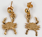 3d blue crab earrings