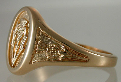 heraldic thistle crest ring