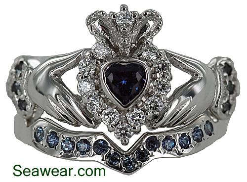 Alexandrite wedding ring sets