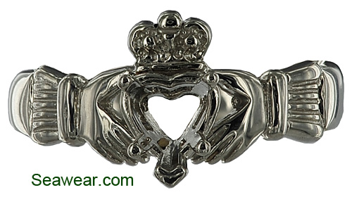 white gold Claddagh engagement setting