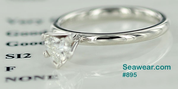Claddagh diamond engagement ring with SI2 / F diamond