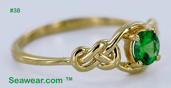 side view Celtic love knot engagement ring
