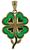 four leaf clover shamrock with stained glass enamel jewelry
