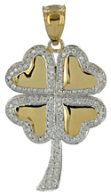four leaf clover shamrock jewelry with .35cts of VS diamonds