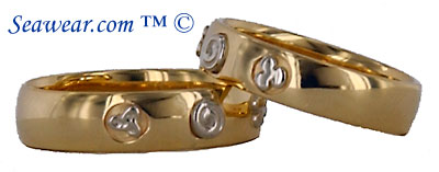 14kt two tone Celtic History wedding bands