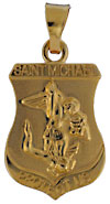 14kt small St Michaels medal