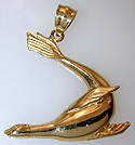 seal, sea lion gold jewelry pendant