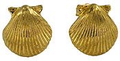 14kt gold scallop shell post earrings
