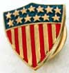 gold enamel american flag shield of honor