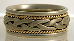gold two tone hand woven wedding band