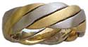 two gold woven ring