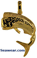 14kt dorado bull nose dolphin mahi mahi jewerly necklace