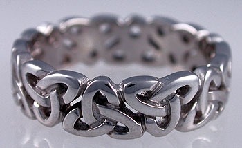 white gold trinity knot band