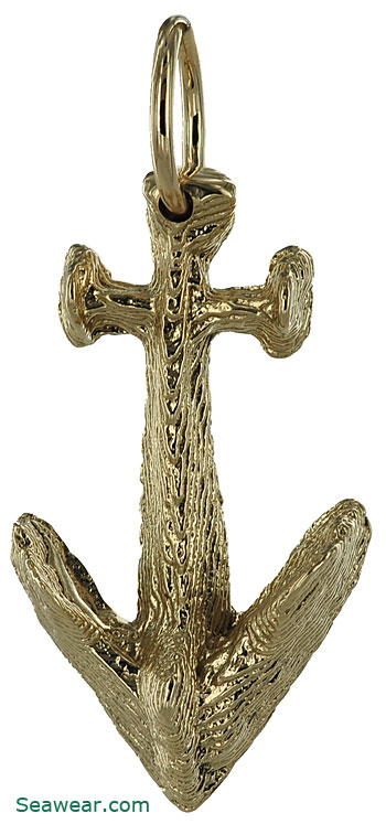 14k gold viking anchor