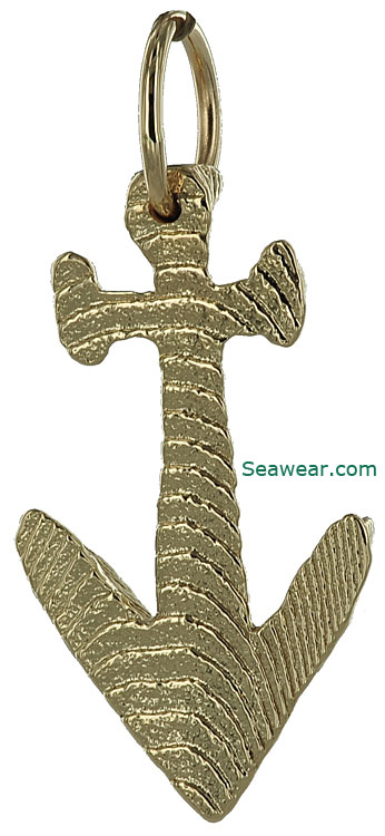 gold viking anchor pendant