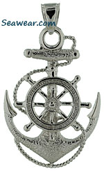 14k white mariners cross anchor