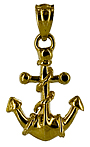 tiny fouled anchor necklace charm