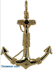 14kt solid gold fouled anchor