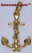 14kt gold fouled anchor jewelry charm
