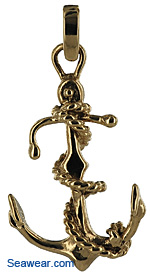 heavy fouled anchor necklace pendant