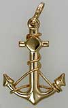 14kt puffed anchor charms