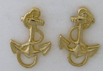 14kt stud post fouled anchor earrings