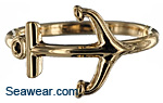 14kt gold ladies anchor ring