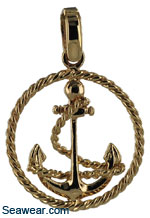 fouled anchor in twisted rope frame
