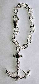 sterling silver anchor key ring