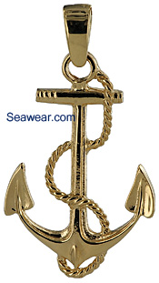gold Navy Anchor necklace pendant
