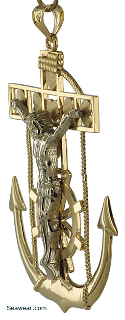 mariners anchor crucifix pendant