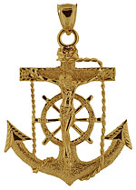 14k gold sailors crucifix
