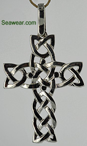 large silver Celtic Cross necklace jewelry