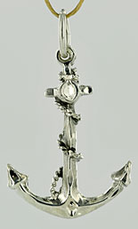 Argentium silver foulded anchor pendant