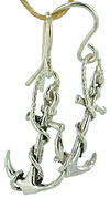 argentium silver fouled anchor earrings