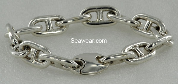 large anchor link chain bracelet sterling silver