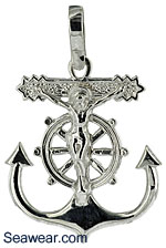 argentium silver mariners crucifix anchor necklace pendant