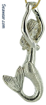 argentium silver mermaid necklace pendant