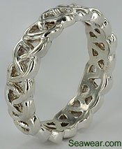 Celtic love knot ring in Argentium silver