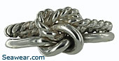 true lovers knot ring with one smooth and one twisted wire