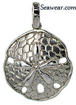 argentium silver sand dollar jewelry pendant